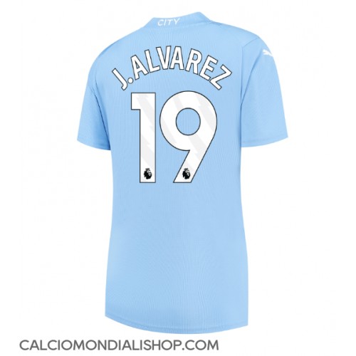 Maglie da calcio Manchester City Julian Alvarez #19 Prima Maglia Femminile 2023-24 Manica Corta